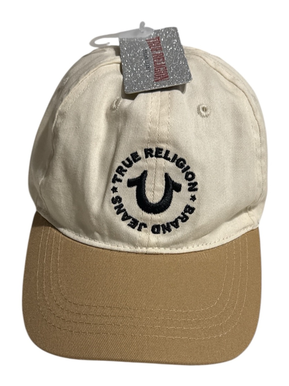 True Religion Two-Tone Logo Cap - Cream & Tan